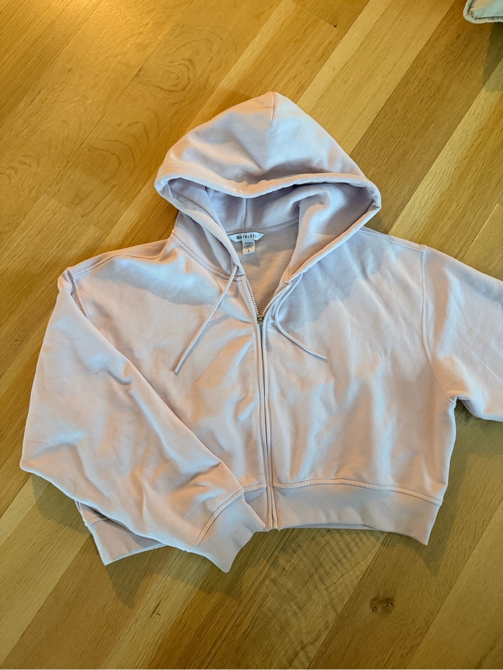 Athleta Light Pink/lilac sky Cropped Zip Hoodie